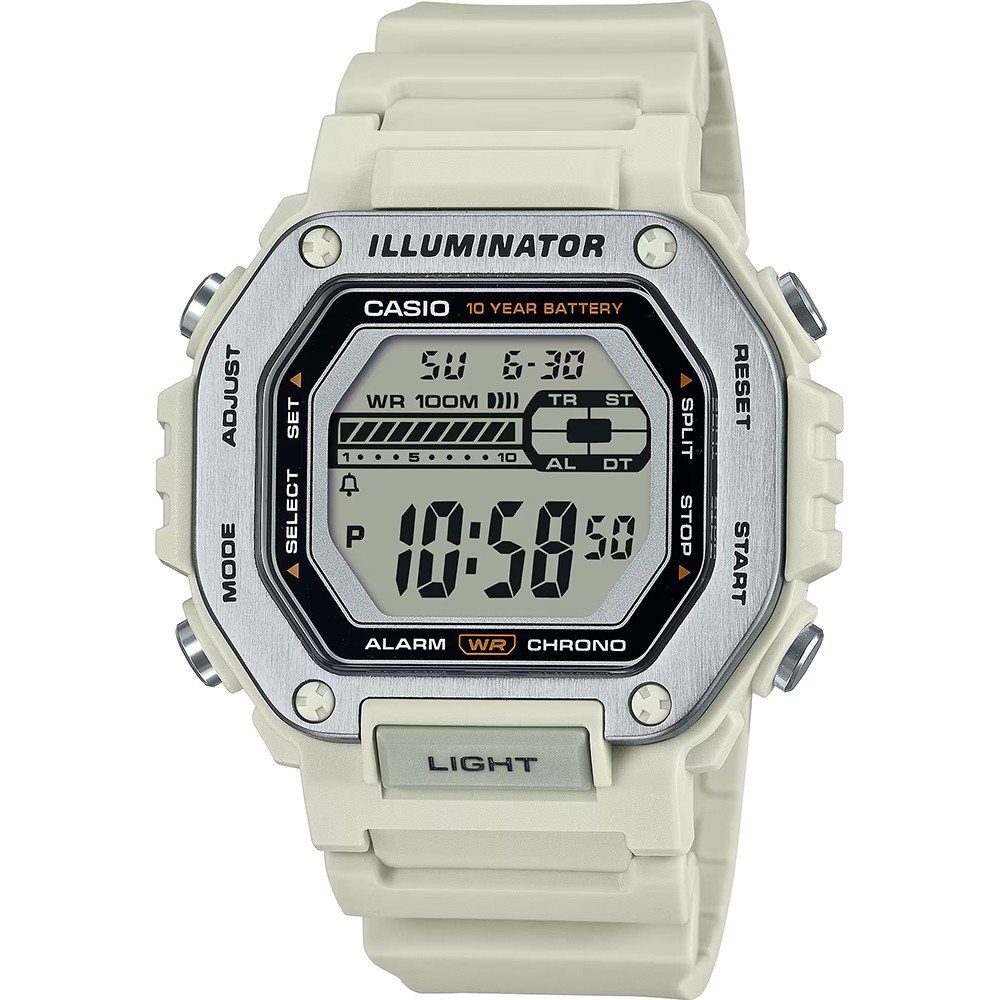 Casio Collection MWD-110H-8AVEF Metal Covered Square Digital Horloge