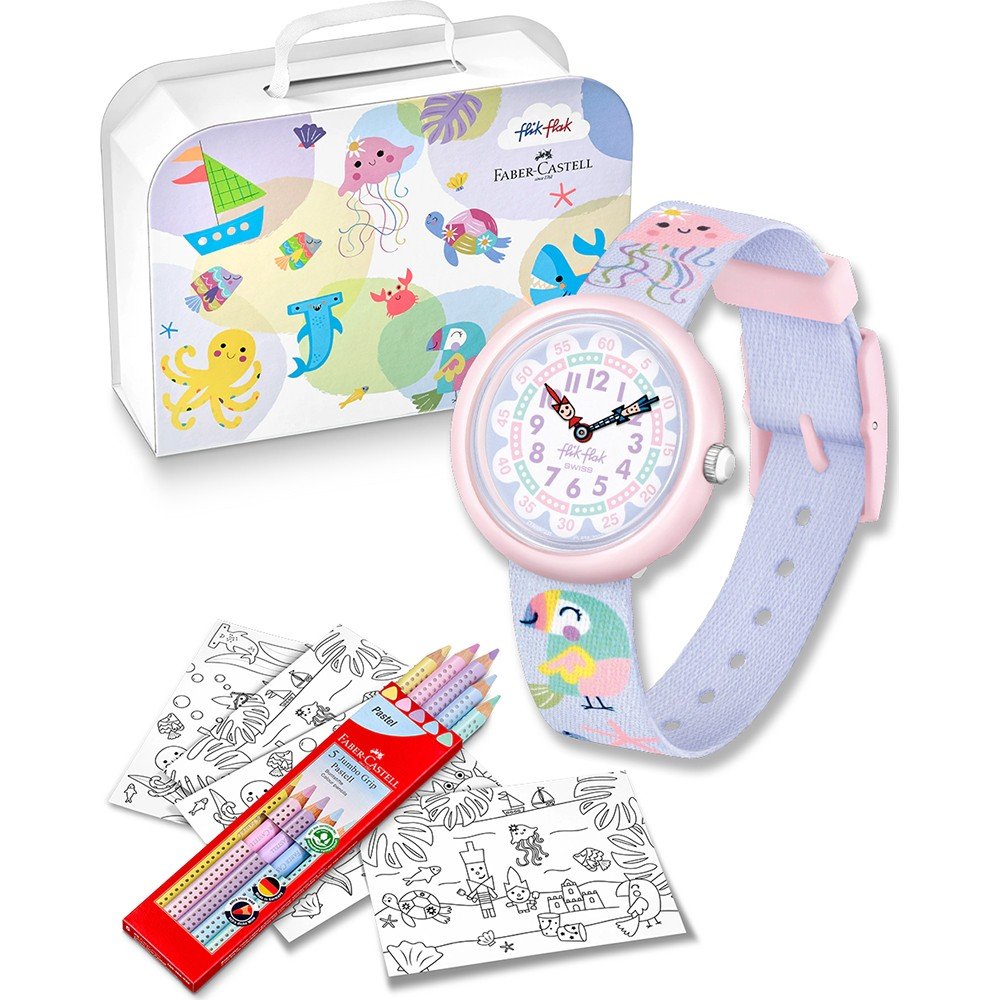 Flik Flak 3+ Story Time FBNP231 Color in pastel Horloge