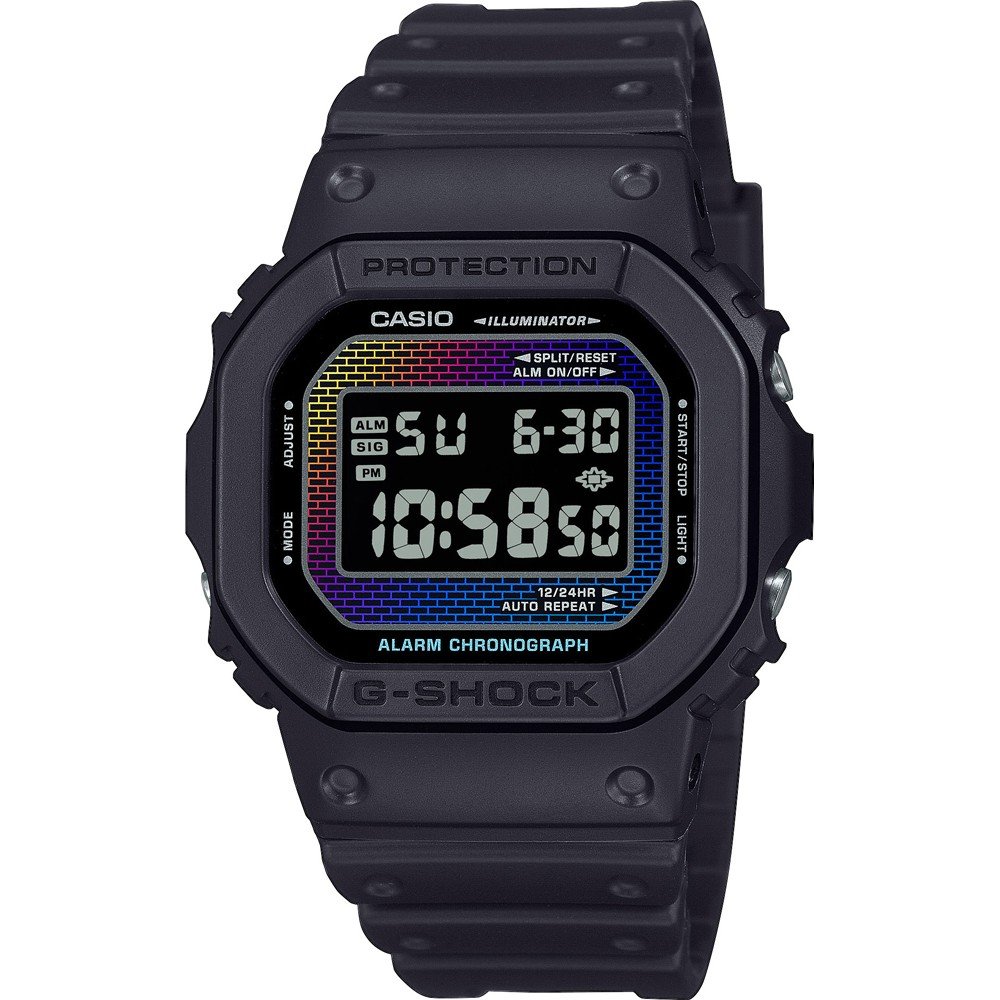 G-Shock Classic Style DW-5600RW-1ER Rainbow Brick Wall Horloge