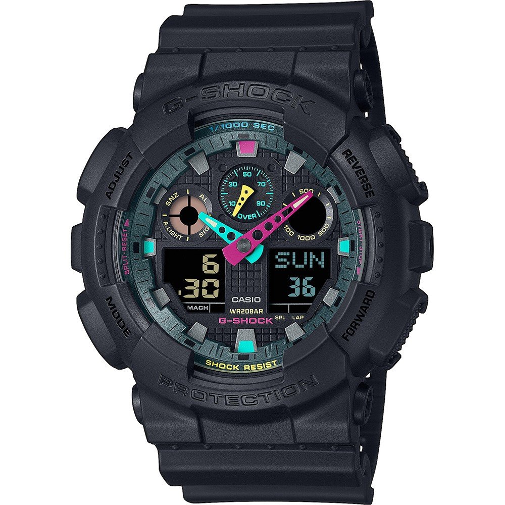 G-Shock Classic Style GA-100MF-1AER Multi Fluorescent Accents Horloge