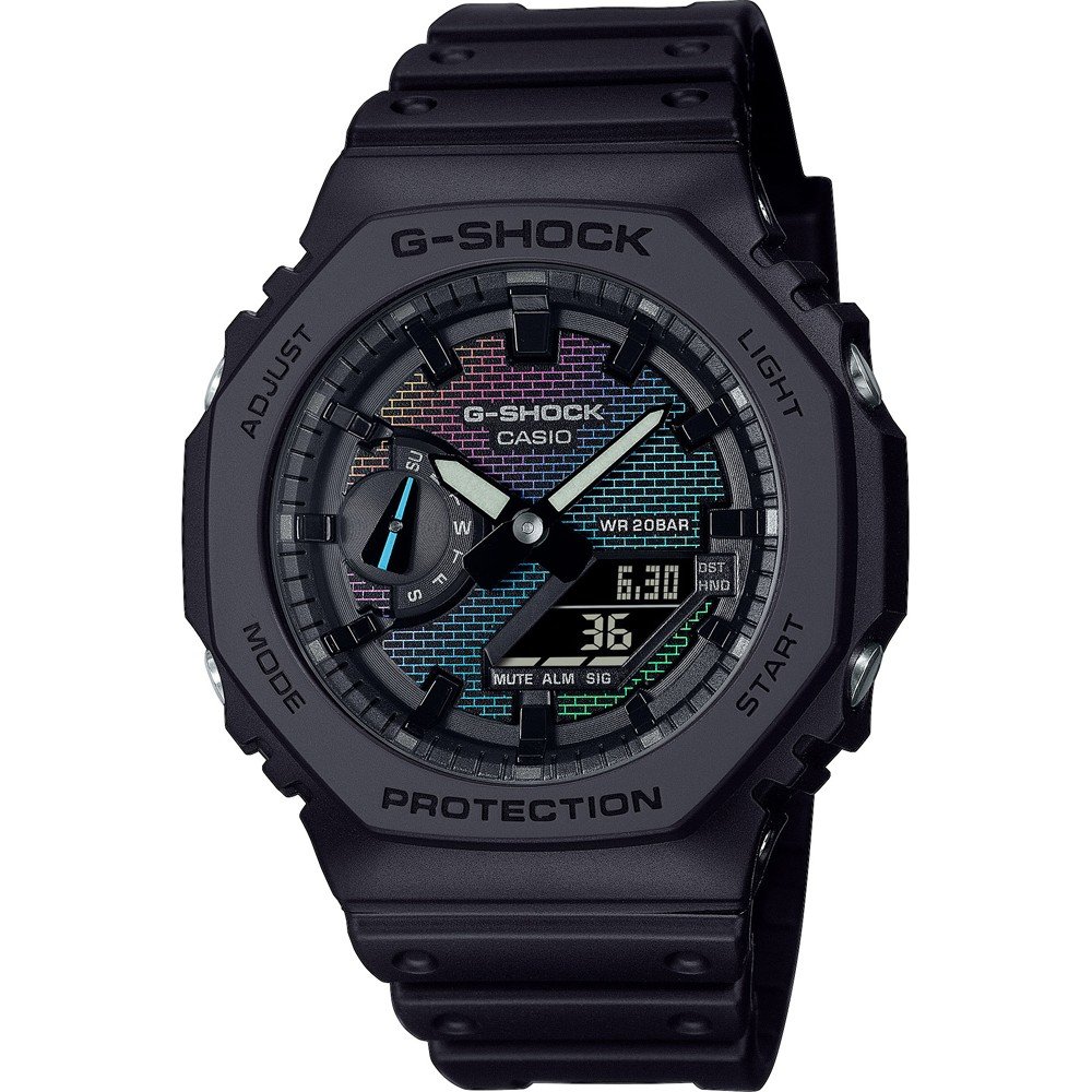 G-Shock Classic Style GA-2100RW-1AER Rainbow Brick Wall Horloge