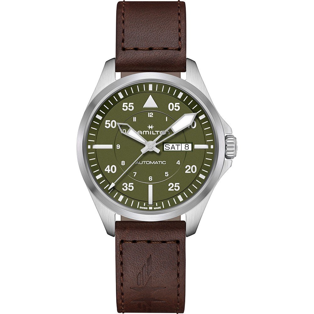 Hamilton Aviation H64635560 Khaki Pilot Day-Date Horloge