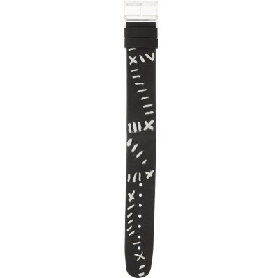 Swatch Plastic  - Pop Medium - PM APMW100 PMW100 Black Widow Horlogeband