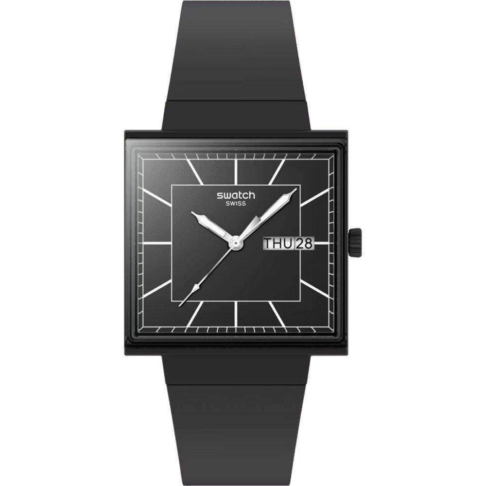 Swatch What If - Square SO34B701 What If... Blackagain? Horloge