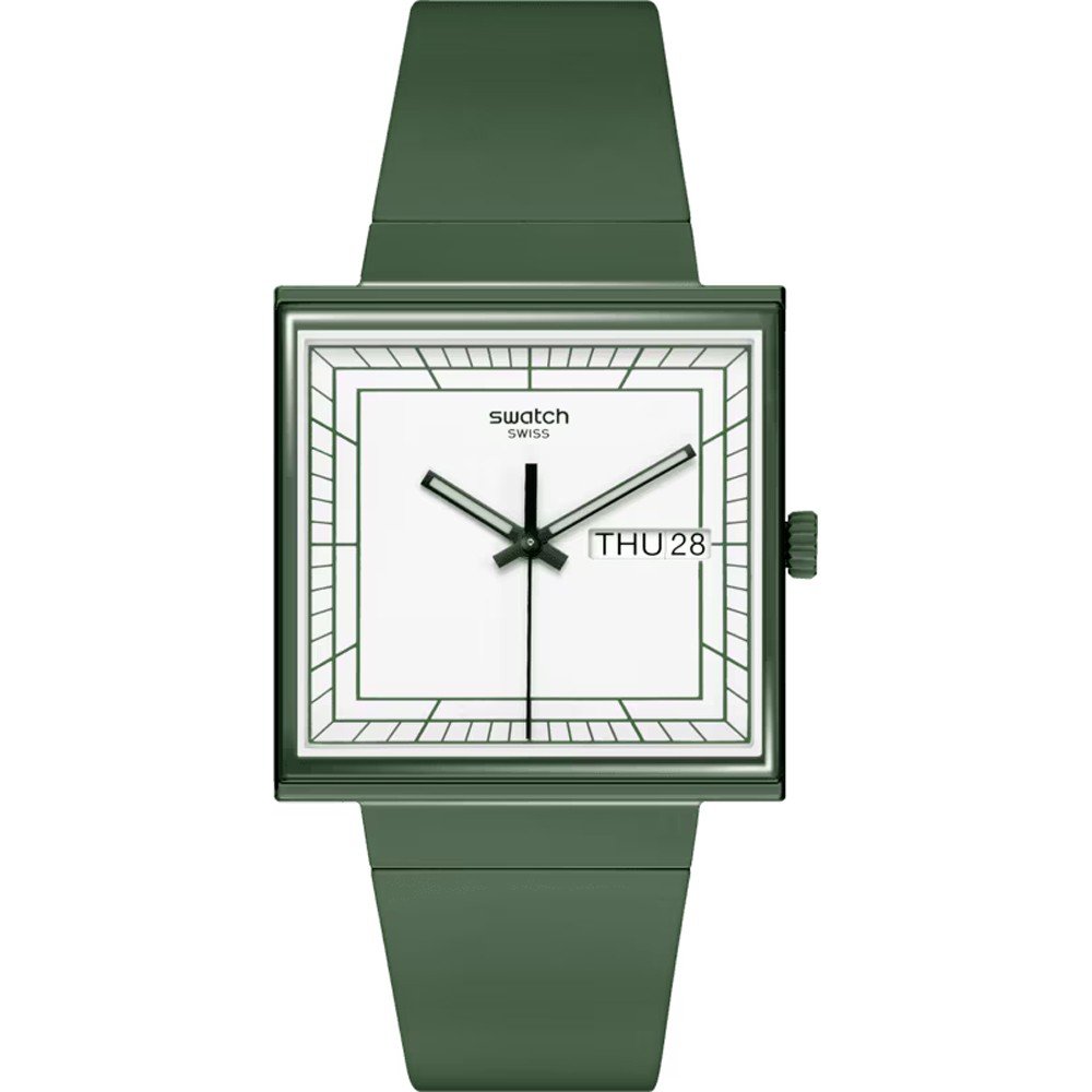 Swatch What If - Square SO34G700 What If... Green? Horloge