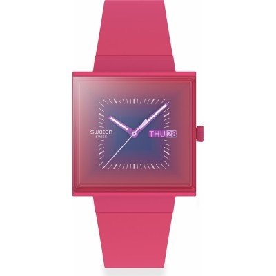 Swatch What If - Square SO34R700 Squarely Berry Horloge