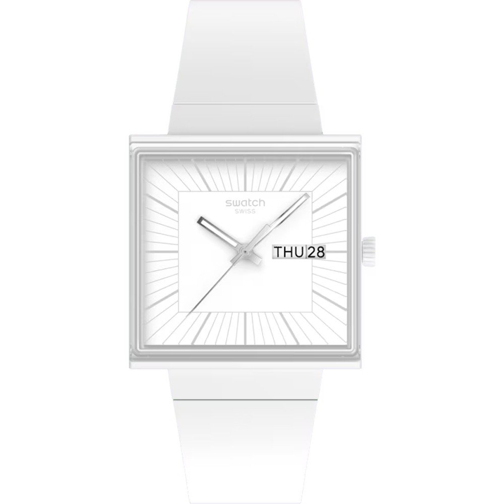 Swatch What If - Square SO34W700 What If... Allwhite? Horloge