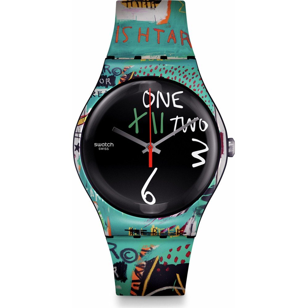 Swatch Original Large (41mm) SUOZ356 Ishtar by Jean-Michel Basquiat Horloge
