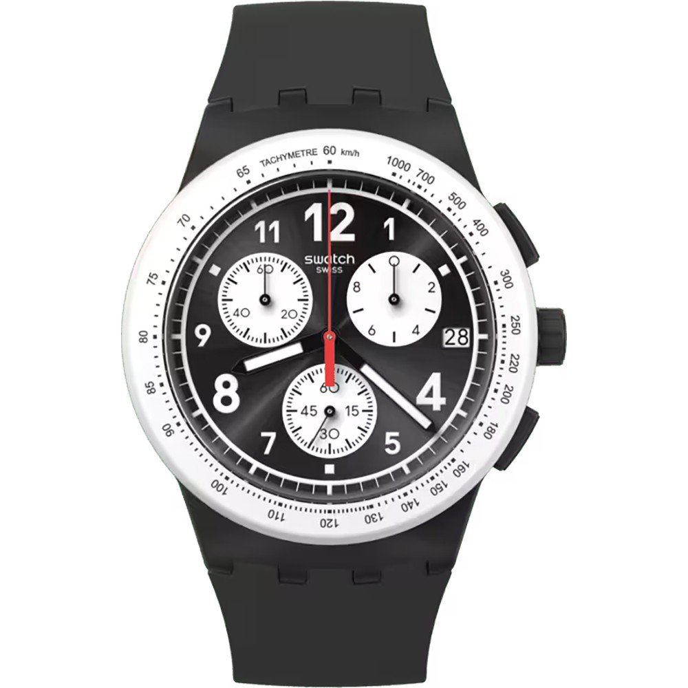 Swatch New Chrono Plastic SUSB420 Nothing Basic About Black Horloge