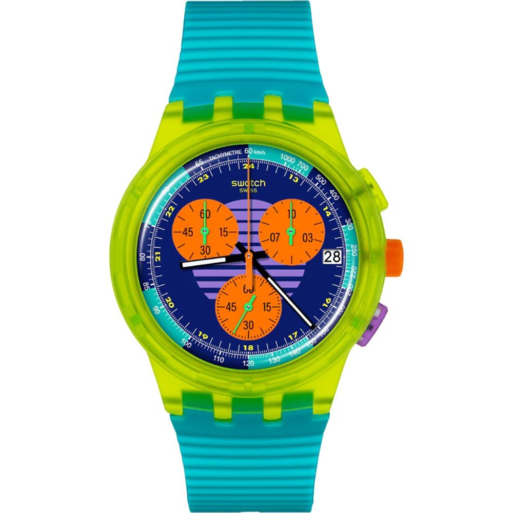 Swatch New Chrono Plastic SUSJ404 Swatch Neon Wave Horloge