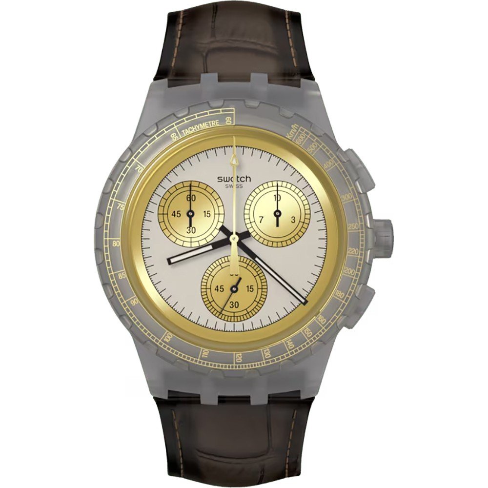 Swatch New Chrono Plastic SUSM100 Golden Radiance Horloge