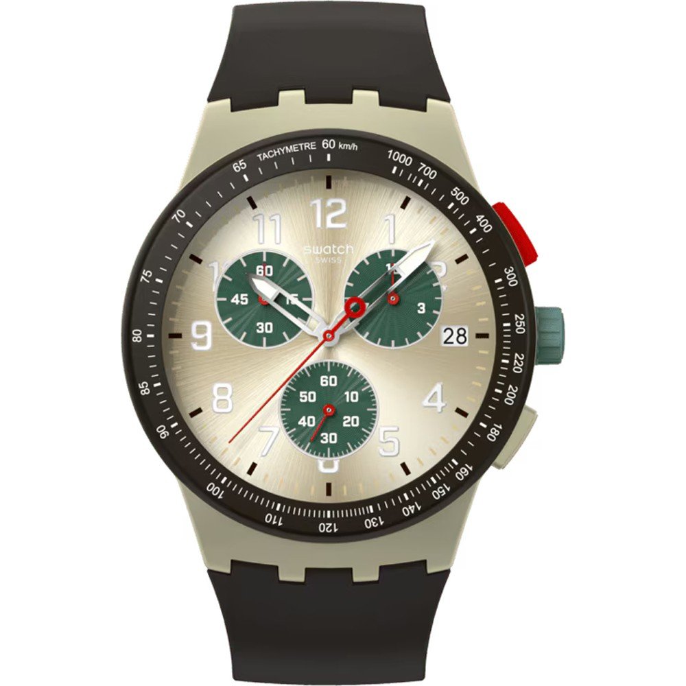 Swatch New Chrono Plastic SUST402 Obsidian Ink Horloge