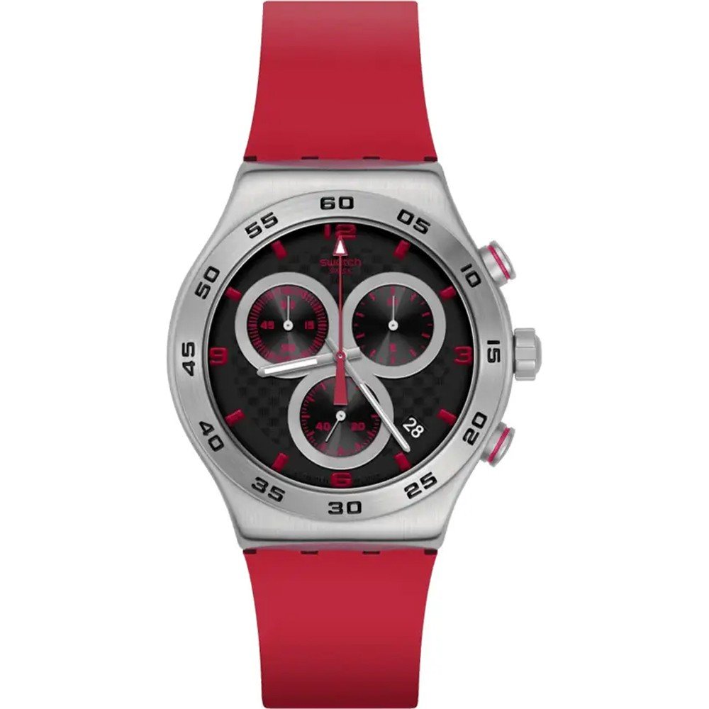 Swatch Irony - Chrono New YVS524 Crimson Carbonic Red Horloge